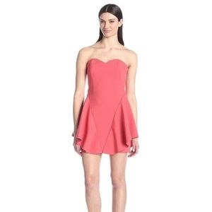 🎉HP🎉 Halston Heritage Corset Strapless Coral Melon Mini Dress Size 4 NWOT